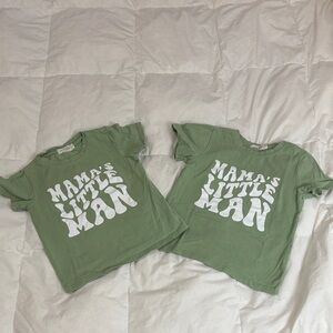 MATCHING 3T 4T Mamas Little Man Green Tee - Mama's Little Man
